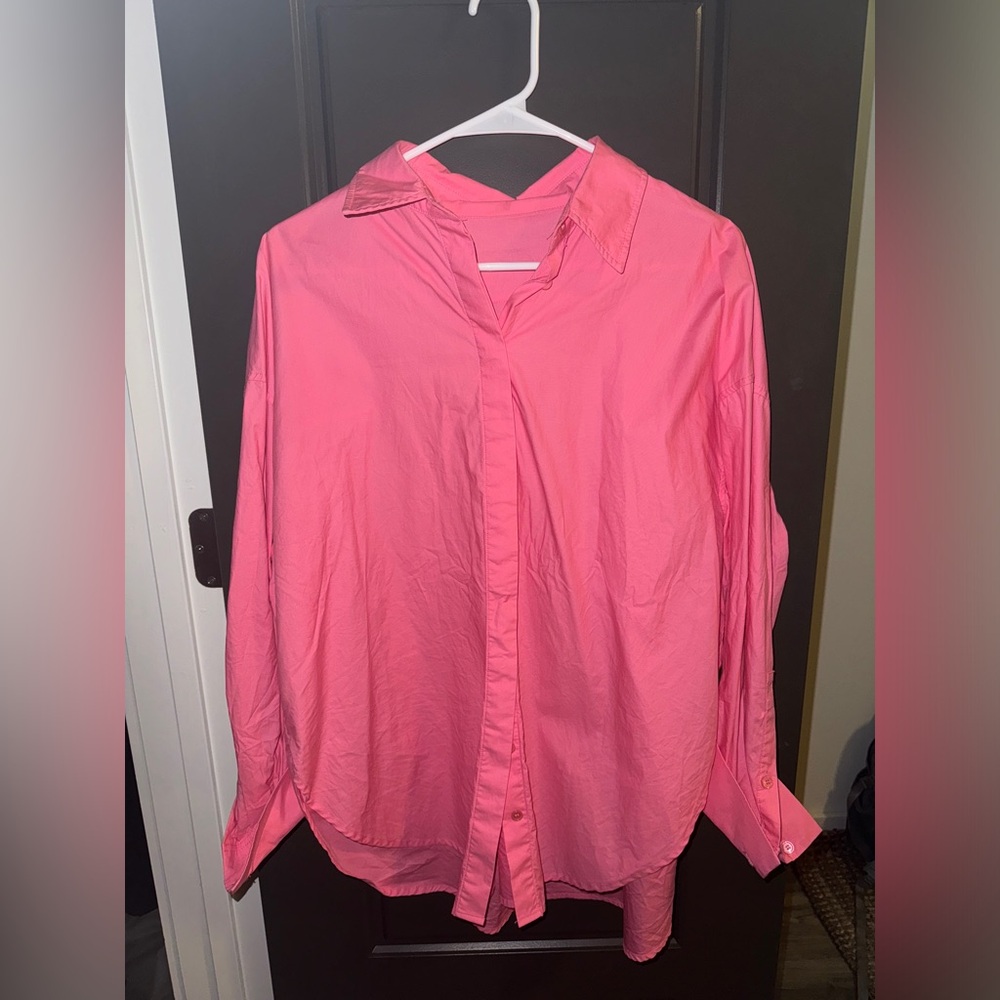 Daily Drills Pink Button down top